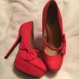 Charlotte Russe Coral heels size 8